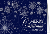 Christmas - Mom & Dad - Navy/Snowflakes card