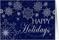 Happy Holidays- Navy/Snowflakes card
