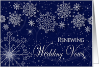 Renewing Wedding Vows - Navy/Snowflakes card