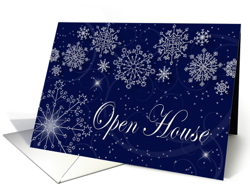 OPEN HOUSE - Navy/Snowflakes card (1124260)