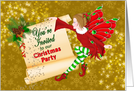 Christmas Party Invitation - Fairy Elf card