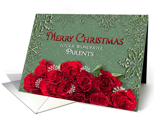 Merry Christmas -Parents- Snow/Roses card (1127388)