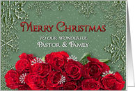Merry Christmas - Pastor and Family - Snow/Roses card
