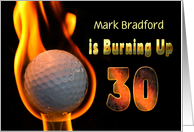 30th Birthday Party Invitation - Burning-Up - Golf Ball card