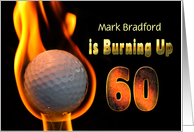 60th Birthday Party Invitation - Burning-Up - Golf Ball card