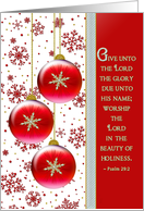 Christmas - Christian - Decorative Hanging Balls - Red card