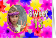 Sweet 13th Birthday Party - Flowers - PHOTO INSERT card