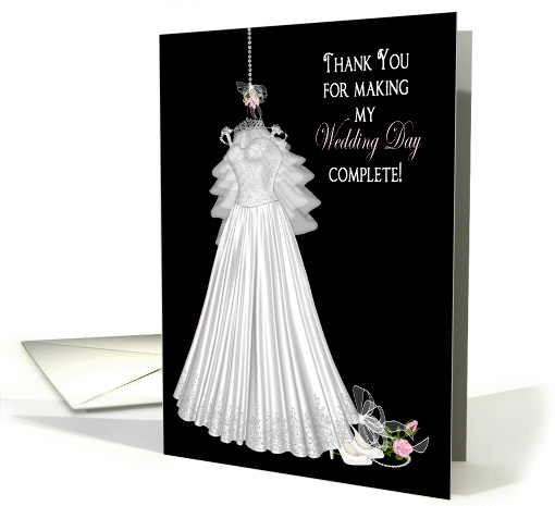 BRIDAL PARTY THANK YOU - WEDDING DRESS card (1148186)