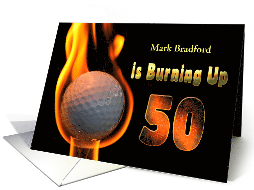 50th Birthday Party Invitation - Burning Golf Ball card (1159324)