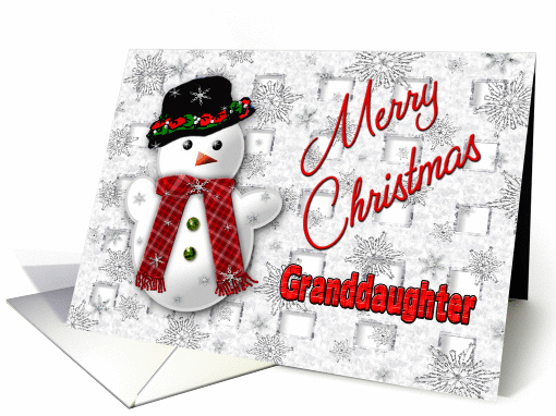 Snowman Christmas Card - Granddaughter card (1165646)