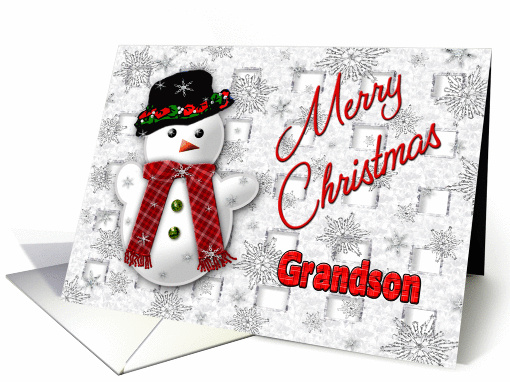 Snowman Christmas Card - Grandson card (1165648)