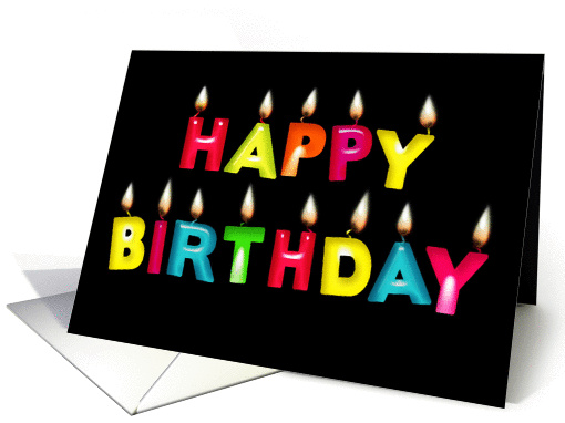 Birthday Candles - Lighted - Colorful card (1166572)