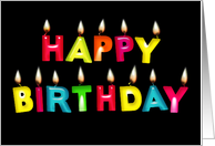 Birthday Candles - Lighted - Colorful card
