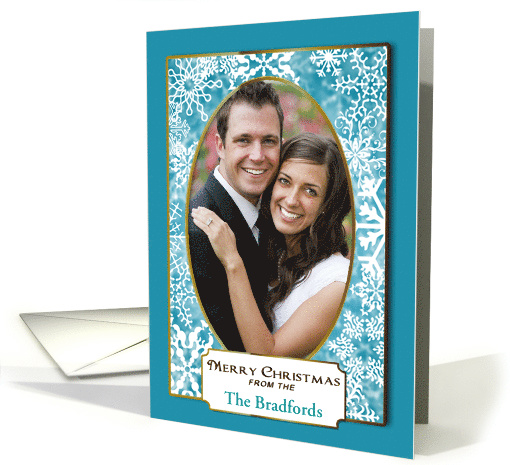 Christmas - Photo Insert - Blue Snowflakes card (1167752)
