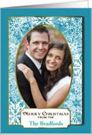 Christmas - Photo Insert - Blue Snowflakes card
