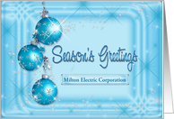 Blue Commercial Christmas Greetings - Christmas Hanging Balls card