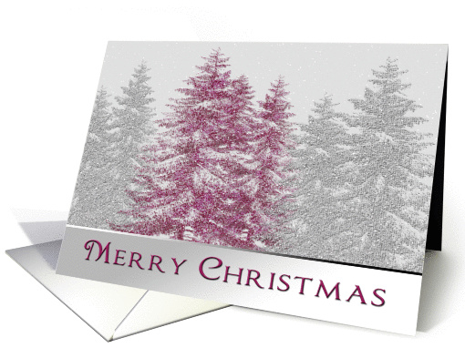 Merry Christmas - Winter Wonderland - Snow Covered Trees card