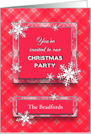 CHRISTMAS PARTY INVITATION - SNOWFLAKES - PERSONALIZE FRONT card