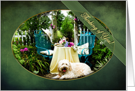 THINKING OF YOU - SHAGGY DOG - COTTAGE GARDEN - TEA FOR TWO card