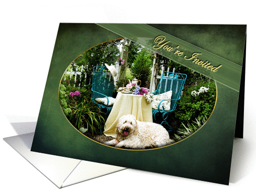 You're Invited - Cottage Garden - Tea For Two - Trellis - Pet/Dog card