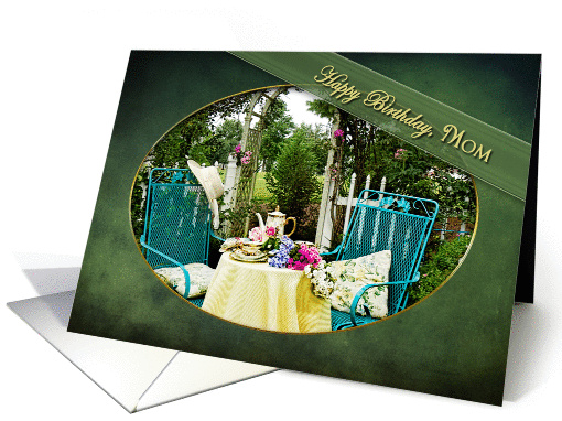 Birthday - MOTHER - Cottage Garden - Tea For Two - Trellis card