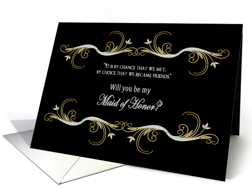 REQUEST - MAID OF HONOR - Black/Gold Friends card (1173842)