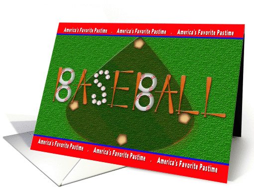 Baseball - Any Occasion Card - Field and Bats and Baseball card