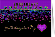 VALENTINE’S DAY, Sweetheart, Colorful Hearts card