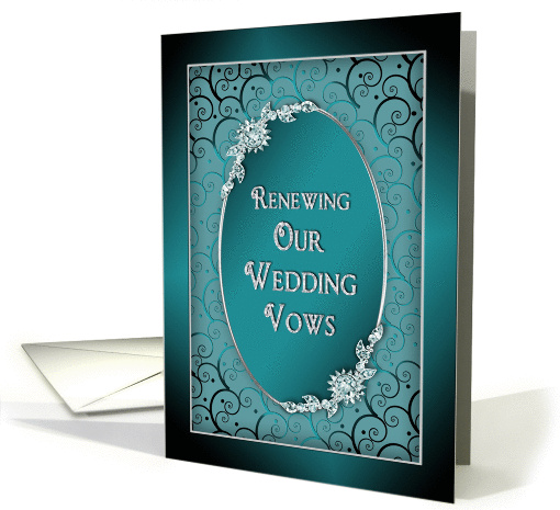 Renewing Wedding Vows Invitation - Faux Jewels - Oval... (1209548)