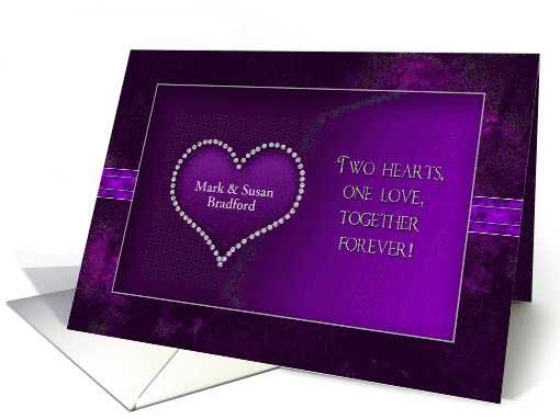 Vow Renewal Invitation - Faux Jewels - Purple card (1210274)