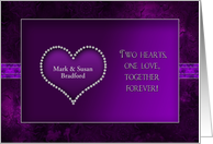 Vow Renewal Invitation - Faux Jewels - Purple card