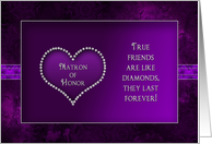 Bridal Attendant’s Invitation - Matron of Honor - Purple/Heart card