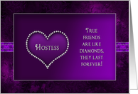 Bridal Attendant’s Invitation - Hostess - Purple/Heart card