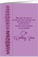 Renewing Wedding Vows - Invitation - Radiant Orchid - Floral card