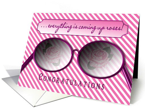 Congratulations - Fun - Everything Coming Up Roses - Pink card