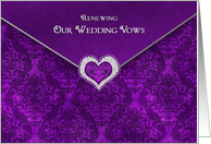 Renewing Wedding Vows - Invitation - Purple (Faux Gems) card
