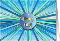 Thank You - Abstract Rays - sunshine - blues card