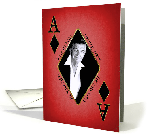 BIRTHDAY Party Invitation (Any Age) Ace of Diamonds, Red,... (1237086)