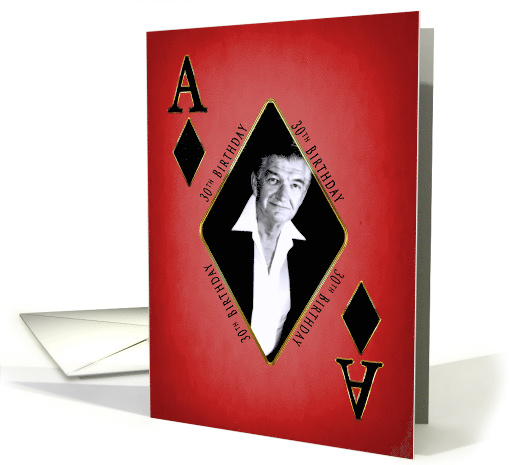 BIRTHDAY Party Invitation, 30th, Ace of Diamonds, RED,... (1237130)