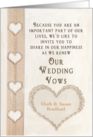 Wedding Vow Renewal Invitation - Jewel (Faux) Hearts card