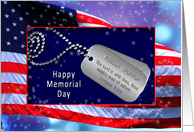 Memorial Day - Patriotic - US Flag - Dog Tags/Verse card