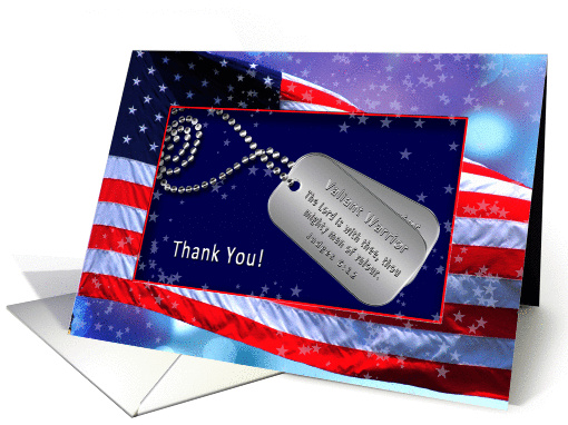 THANK YOU - Patriotic - USA Flag - Dog Tags/Verse card (1249298)