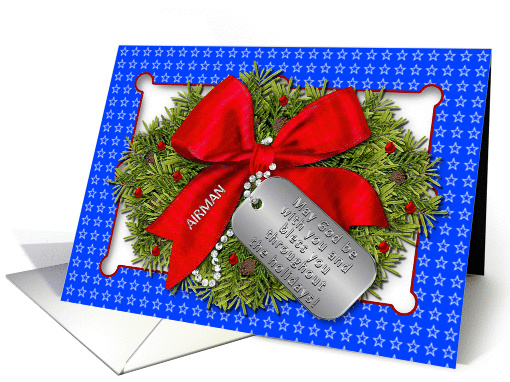 HAPPY HOLIDAYS - Patriotic - AIRMAN - Dog Tags/ card (1250714)