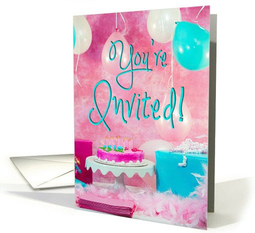 Birthday Party Invitation - You're Invited - Party Image Pink card