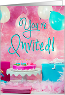 Birthday Party Invitation - You’re Invited - Party Image Pink card