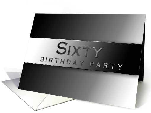 Birthday Party Invitation - 60th - Gradient Charcoal Gray... (1262384)