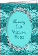 Blue Ice Renewing Wedding Vows - Faux Gems card