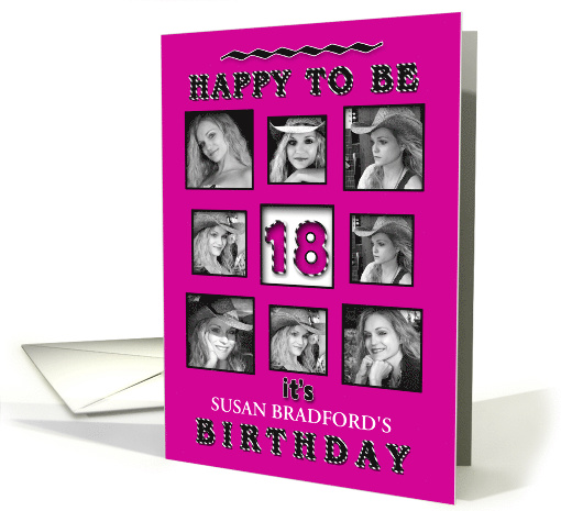 Birthday - 18th - (8 Photo Inserts) Fuchsia card (1267802)