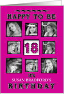 Birthday - 18th - (8 Photo Inserts) Fuchsia card