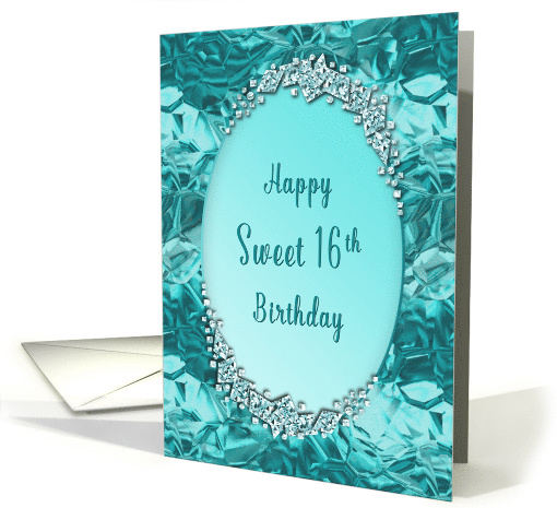 BIRTHDAY,Sweet 16th, Abstract Dainty with Faux Blue Diamonds card